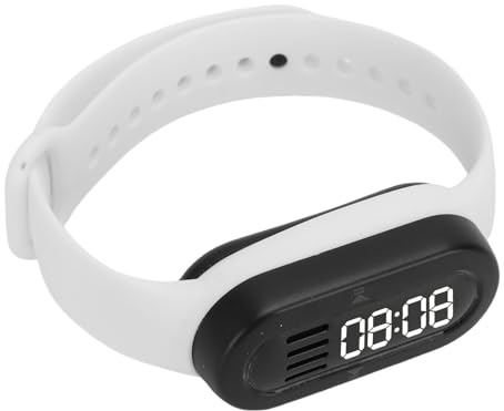 Tangxi Altoparlante Braccialetto Intelligente, Orologio Bluetooth 5.0 con Display LED HD, Lettore MP3 Fitness Tracker per Corsa in Bicicletta, Braccialetto Sportivo Cardiofrequenzimetro (White)