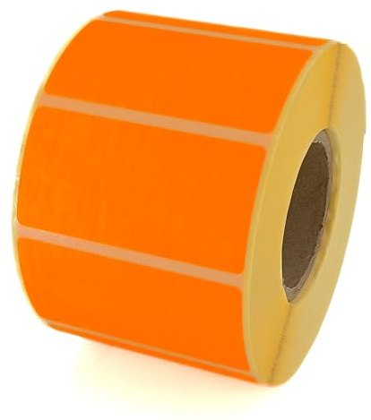 MD Labels Lot de 1000 étiquettes adhésives orange fluo 60 x 30 mm en rouleau - Étiquettes autocollantes pour bureau, entrepôt et expédition