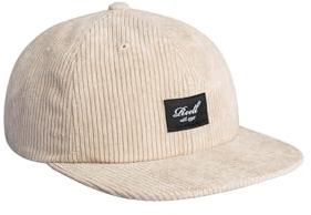 Reell Flat 6 Panel Beige Keps i Manchestertyg Herrar - basebollkeps Snapback, med skärm Sommar-Vinter Vår Sommar Höst Vinter - One Size ljusbeige