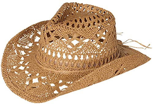 Sombrero de vaquero para mujer, plegable, informal, sombrero de paja para mujeres y hombres, caqui, M