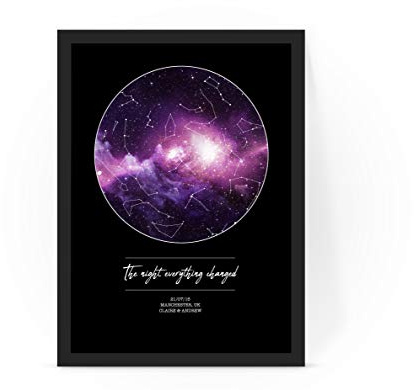 forefrontdesigns Personalised Star Map - Customised The Night Everything Changed, Constellation Gifts, Name a Star Gift, Where We First Met - Unique Valentine’s Gift