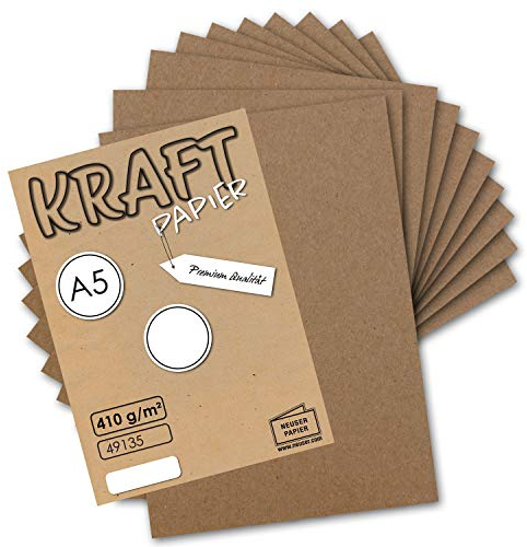 25x Vintage Kraftpapier DIN A5 410 g/m² natur-braunes Recycling-Papier Bastel-Karton Künstler-Karton Künstler-Pappe - UmWelt by GUSTAV NEUSER