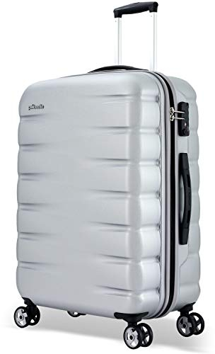 Probeetle by Eminent Koffer Voyager VII 68cm 71L Hartgepäck Super Leicht Anti-Kratz-Hartschale 4 Doppelrollen TSA Schloss Silber