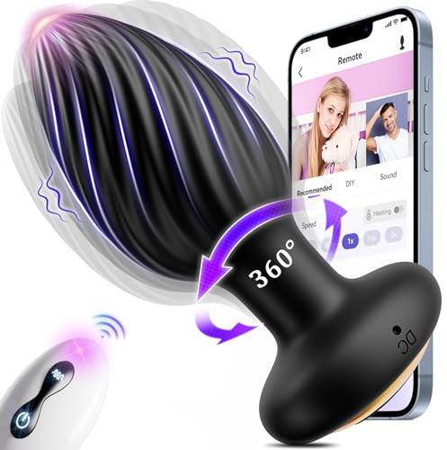 Analvibratoren für Mann Analplug# für Männer, Prostata Stimulation Männer Analplug Sex Spielzeug für die Männers mit 7 Rotation 7 Vibration, Anal Plug Sex Spielzeug für Paare Buttplug Sexspielzeug