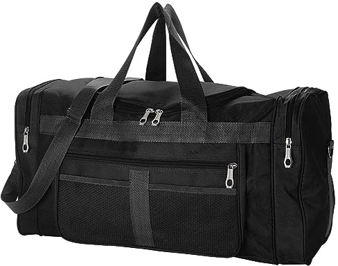 Holdfiturn Sports Duffle Bag Sports Gym Bag for Women Men Waterproof Large 40L Collapsible Training Sports with Shoulder Strap Holdall Overnight Weekend Travel Bag for Gym Travel Swimming Black