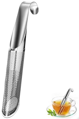 TCPENG® Tea Filters Stainless Steel Tea Diffuser Reusable Tea Infuser Long Handle Mesh Tea Strainer for Loose Tea, Spices, Rose, Perfect for Hanging on Cup (1 PCS)