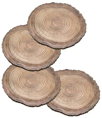 Innovz Trittsteine für Garten 2 Stück 4 Stück Holzförmige 3D-Trittsteine, Dekoratives Trittsteinholzmaserung des Innenaußengartens, Terrasse Weg Rasen Blumenbeet Skulptur Hof Kunst (Color : 4-Pack)