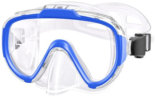 Zeligerstar Maschera da snorkeling per bambini, vista panoramica a 180°, maschera da nuoto anti-appannamento con lenti di protezione UV, occhialini da nuoto per bambini da 6 a 14 anni