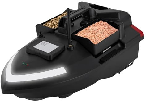 Fermoirper 500m Futterboot Fernbedienung Angeln Köderboot Fischköderboot LED,Auto Cruise,Geschenke für Männer 12000mAh/Tragetasche (Schwarz)