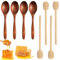 8 Stück Honigrührer Honiglöffel Holz, Rührstäbchen aus Holz Honig, Honiglöffel, Honigspirale Honey Sticks, Honigheber Honigspirale Honigstab Rührstäbchen für Honig, Marmelade, Sirup