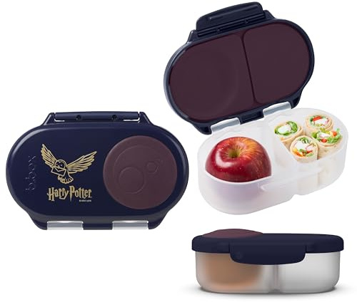 b.box Harry Potter Snackslåda | Mini Bento-matlåda med 2 läckagesäkra fack | Bento låda för barn, lunchbehållare, småbarnsnacks, läckagesäker, diskmaskinssäker, BPA-fri, PFAS-fri, från 4 månader