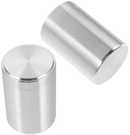 Alipis 2 Piezas Caja De Té De Aleación De Titanio Botes Compactos Con Tapas Herméticas Para Almacenar Té Suelto Recipiente Metálico Hogar y Viajes Organizador De Cajas