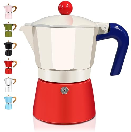 DITOSH 6 Cup Aluminum Espresso Stovetop Moka Pot Express Coffee Maker Percolator Italian Classic Mocha Coffee Machine for Italian and Cuban Cafe Brewing for Home Camping 300ml 10oz