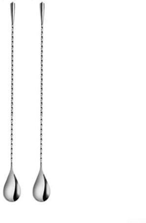 Niceminiwall Lot de 2 cuillères de bar en acier inoxydable avec long manche, agitateurs à cocktail pour la maison ou le bar professionnel, 30 cm et 40 cm, cuillères à mélanger pour boissons (30 cm)