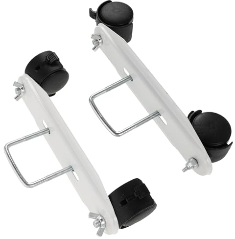 DEARMAMY 2 Paia di Rotelle Girevoli per Radiatori a Olio Staffe di Supporto in Ferro e Plastica Antiscivolo Base Mobile con Rulli per Riscaldatori da Interno Accessori per Facile