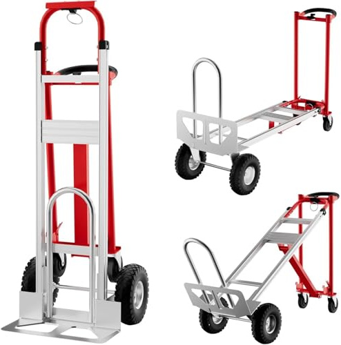 Carretilla Plegable de Alta Resistencia con Plataforma Multiusos y Capacidad de 800 LB con función for Subir escaleras.(Yellow-Climb Wheel)