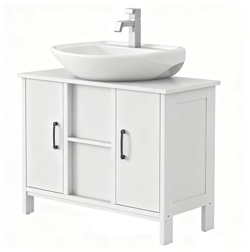 YITAHOME Mobile bagno sotto lavabo, mobile lavabo senza lavabo, mobile bagno con 2 ante, ripiano regolabile, 27,5 × 11,8 × 60,5 cm