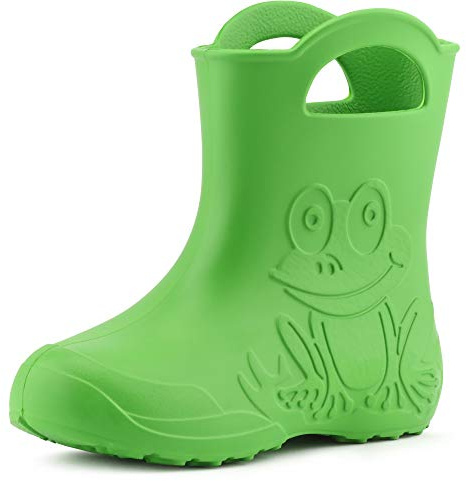 Ladeheid Stivaletti Pioggia Bambino in EVA, Leggeri Stivali Pioggia Bambina con Motivo a Rana, Facili da Pulire Stivaletti Bambina, Scarpe Bambino per Scuola LA-CA-01 (Verde, 32/33)