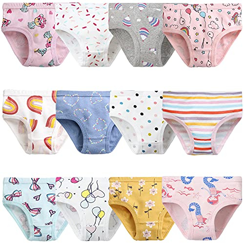 Adorel Girls' Underwear Toddler knickers Pants Briefs Cotton Pack of 12 Balloon 4-5 Years (Manufacturer Size: 120)