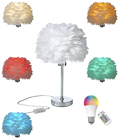 Northpoint LED Feder Leuchten im Chrome Finish mit Metall Standfuß E27 Sockel (43cm Tischlampe mit Leuchtmittel)