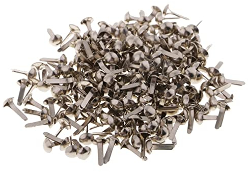 VIXDA 100 Stück Metall Rundkopf Split Pin Brads Papier Verschluss für Scrapbook Dekor 4,5 mm x 8 mm