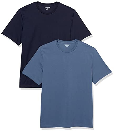 Amazon Essentials Men's T-Shirt Regular-Fit Short-Sleeve Crewneck, Pack of 2, Dark Blue/Navy, XX-Large