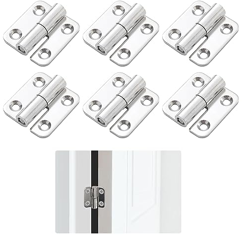 6 Piezas Bisagras de Puerta Desmontables, Bisagras de Acero Inoxidable, Bisagras Puertas Madera, Bisagras de Bandera de Acero Inoxidable, para Armario, Ventana, Puertas de Metal y Madera