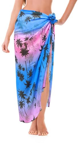 AffeGifts Damen Sarong Pareo,Long Sarong Tuch Damen Chiffon Strandtuch Sarongs Pareo Tuch Bikini Cover Up Strandkleid Wickelrock Strand Lang für Mädchen Swimming Summer Beach Pool