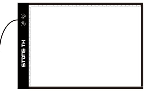 Stone TH Leuchttisch A4 mit Helligkeitssperre, Led Licht Pad A4 Dimmbar, Leuchtplatte Zeichnen Light Pad mit USB Kabel für Diamond Painting, Zeichnung, Malen, Animation, Tattoo, Skizzierung