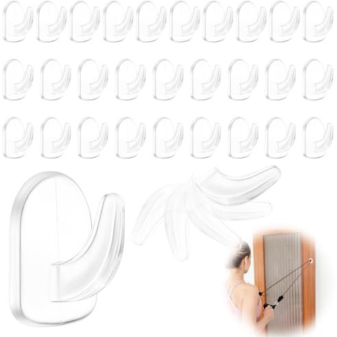 Siyurongg 30 Pezzi Ganci Adesivi Trasparenti Extra Forti, Ganci Senza Forare per Bagno, Cucina, Camera da Letto, Ganci Appenditutto Autoadesivi in Acrilico per Asciugamani, Chiavi, Cappelli, Borse