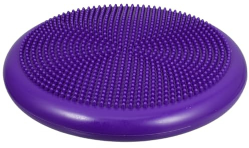 VICASKY Inflatable Balance Disc Cushion with Pump Extra Thick Core Stability Wobble Seat for Posture Improvement and Back Pain Relief Sensory Input Wiggle Pad for Adults 13.39In Diameter Purple