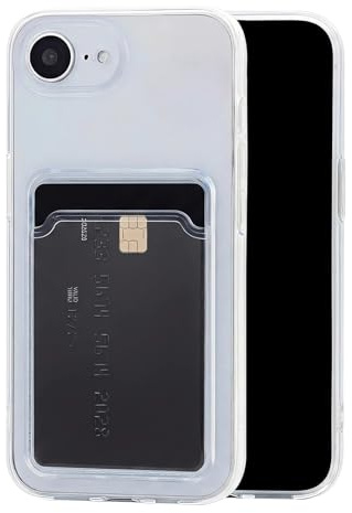 Chengyuanfeng för iPhone 16e Skal med korthållare Ultra-Tunt 1,5 mm Transparent Kortskal i Anti-Gulnande TPU med Kortfack Wallet Case med Kortplats för Kontaktlös Pendling (SL), Campus & Gym