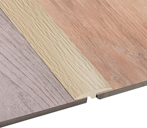 Övergångsprofil självhäftande, T-profil 5 x 100 cm, flexibel PVC övergångslist golv för alla typer av golv, kan skäras till storlek och vattentät (lönnmaser, 1 m)