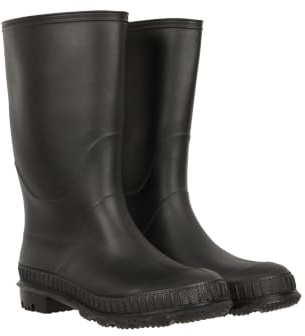 Mountain Warehouse Plain Kids Waterproof Wellies | Boys & Girls Wellington Rain Boots with Deep Lug Grip, Comfy Soft Lining, Easy clean PVC, For Walking, Puddle Jumping, School