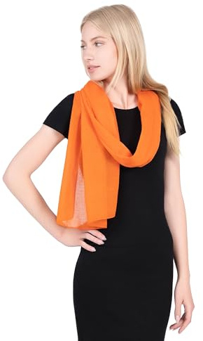 Chèche Echarpe Foulard Trendy 100% Coton - Orange - Taille 180 x 50 cm - Chèche Femme et Chèche Homme