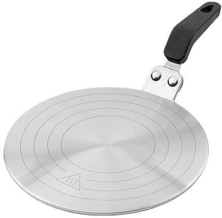 Piattello a Induzione in Acciaio Inox 20 cm, Piastra Adattatrice Universale per Piano Cottura, Disco Convertitore per Moka e Caffettiera Espresso