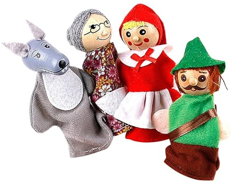 Títeres con dedos de animales,Marionetas familiares con dedos | 4 títeres