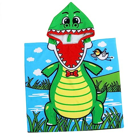 TOGEVAL Toalla De Playa Infantil Capucha Cocodrilo para Niño Niña Toalla Absorbente y Práctica para Uso Diario para Baño y Natación