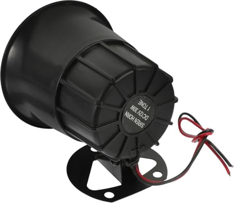 Sirena di Allarme Auto 12v Rotonda in Plastica Nera 15w