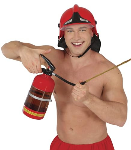 FIESTAS GUIRCA | Extintor para Bebida (2 Litros) - Accesorio de Fiesta para Celebraciones de Bomberos y Eventos Temáticos - Ideal para Halloween y Carnaval - Para Adultos - Rojo