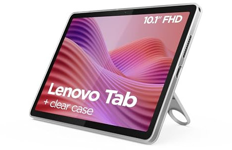Lenovo Tab Tablet, 25,6 cm (10,1 Zoll), 4G LTE WUXGA (MediaTek Helio G85, 4 GB RAM, 64 GB, 60 Hz, Wi-Fi 5, Bluetooth 5.3, Android 14), Mondgrau, inklusive transparenter Hülle