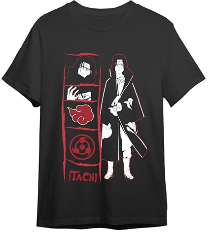 Comic Studio | Naruto T-shirt | Officiell licensierad artikel, Itachi Uchiha, unisex, svart, M, svart, M