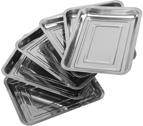 Toyvian 6pièces Plateaux De Germination Acier Inoxydable pour Semis Conteneurs De Pépinière pour Transplantation De Plantes Intérieur Balcon