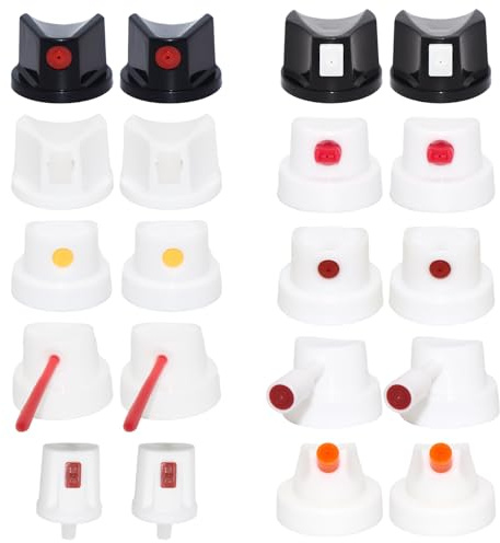 20PCS Spray Paint Caps & Nozzles Kit – Adapter Set for Male & Female Cans, Spray Can Nozzle, Spray Control Kit,Graffiti Spray Paint Caps,Bottle Nozzle Replacement