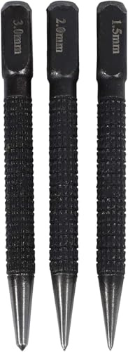 3Pcs Black High-Carbon Steel Center Punch Set 10cm Non Center Punch for Alloy Steel Metal Wood Marking Drilling Tool Center Punches Punches Hand Tools