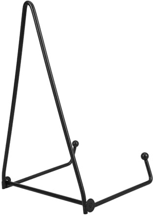 DEARMAMY Présentoirs à Assiettes Mural Pliable Taille Moyenne en Métal Noir, Support Porte-assiette Robuste pour Tableaux, Affichage Décoratif Cuisine, Salle à Manger, Collection