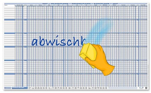 2027 SUPER-SIZE abwischbar Urlaubsplaner Personalplaner für 72 Mitarbeitende