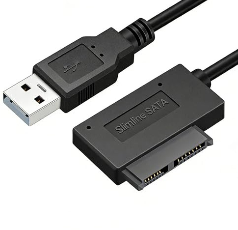 USB 3.0 till SATA 13 Pin Adapter-kabel för CD-DVD-optisk enhet | Drivrutinfri extern omvandlare, stabil kontakt, snabb backup, slimline bärbar dator, plug play, data