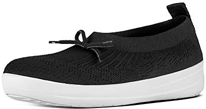 Fitflop Uberknit Tm Slip-On Ballerina with Bow Ballerine Punta Chiusa, Donna, Nero (Nero 001), 38 EU (5 UK)