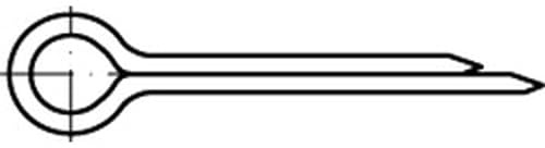 100 Splinte DIN 94 Messing 3,2 x 16 Ms
